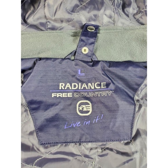 Free Country Jacket Women's Size L Blue Hooded Rain Radiance - Picture 10 of 14